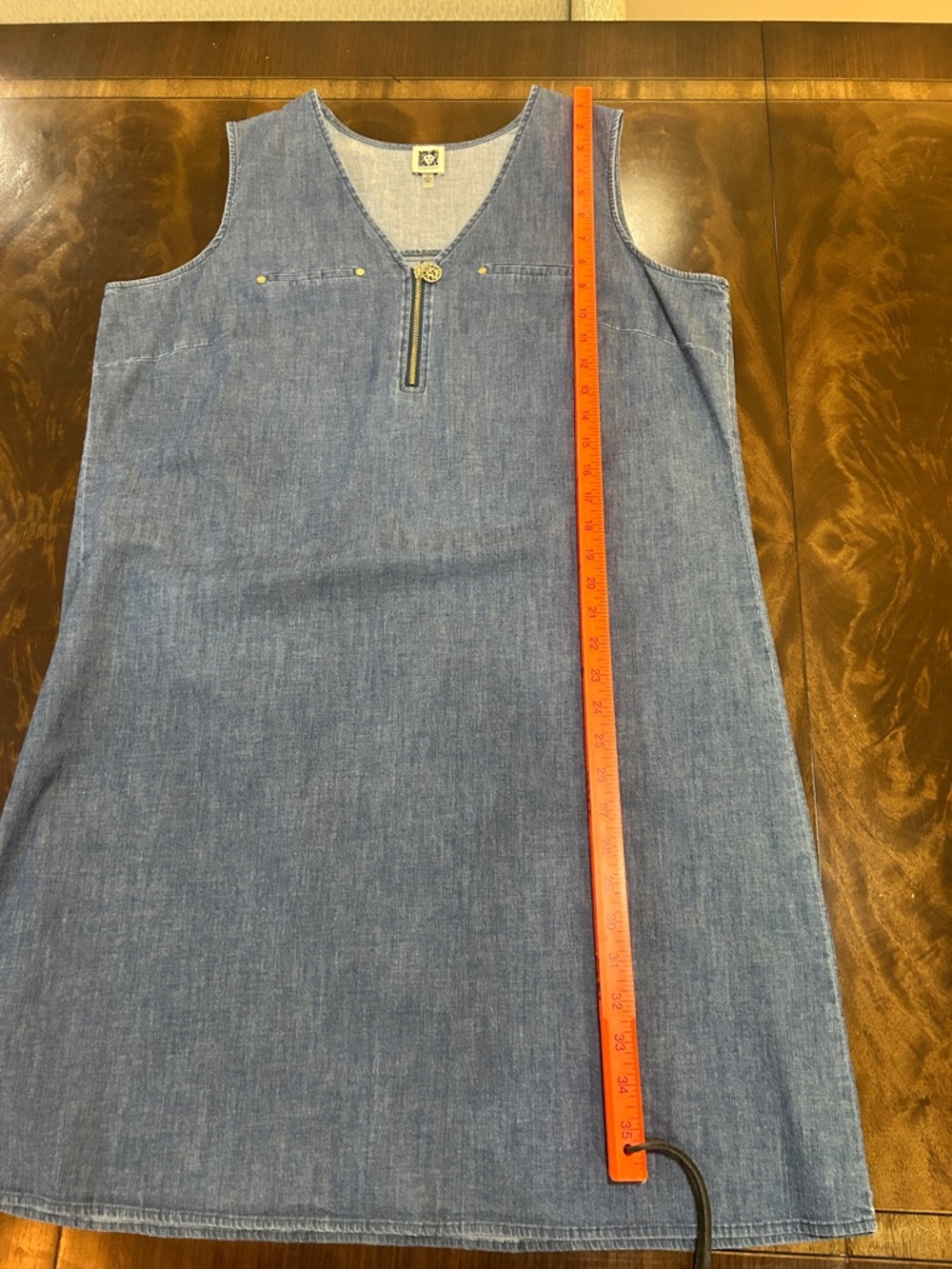 Anne Klein Lightweight Denim Shift Dress - Picture 6 of 10